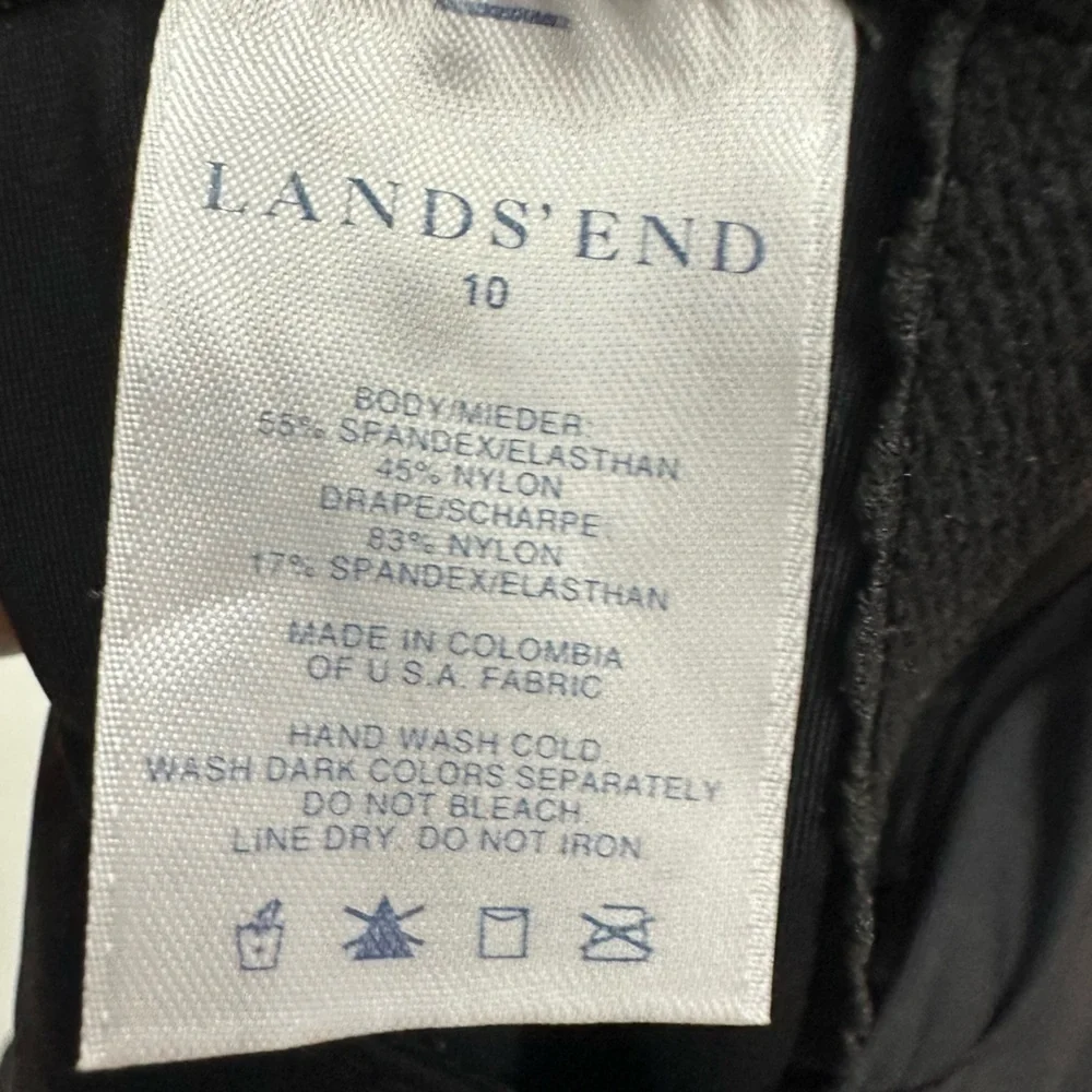 Lands End Black One Piece Swimsuit